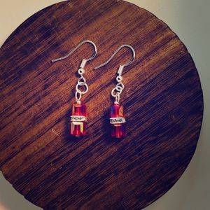 Red Christmas Package Dangle Earrings